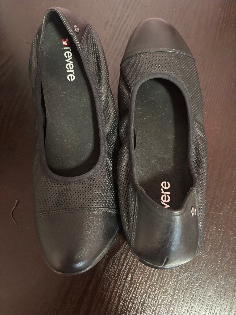 Reverse Black Slip-On Mesh & Faux Leather Flats